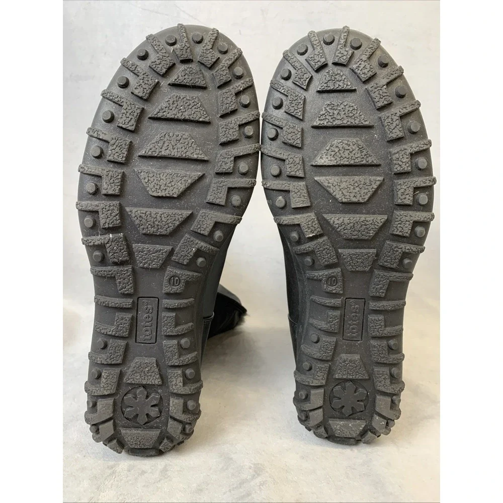 Totes Snow Boots Women's Size 10 M Rikki Black Faux‎ Fur Lined Zip Up